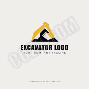 Logo escavatore, logo costruzione, logo attrezzatura pesante, logo servizi di costruzione, logo scavo, demolizione (file eps, svg, jpeg, pdf, png)