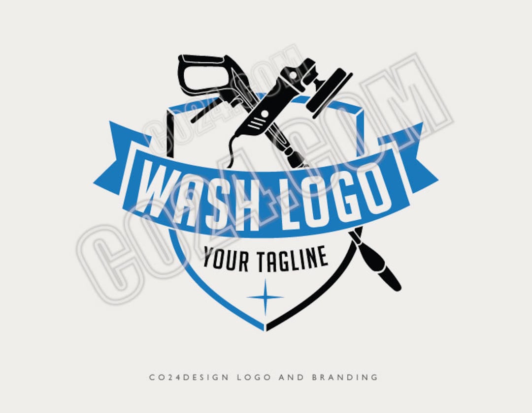 Car Wash Logo, Auto Cleaning Shield Logo, Auto Cleaning Centre, Vehicle