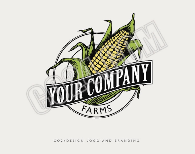 Maize Farming Logo, Homestead Logo, Farmers Market Logo, Organic Farming Logo, Corn Produce Branding Pack (eps, svg, jpeg, pdf, png files)