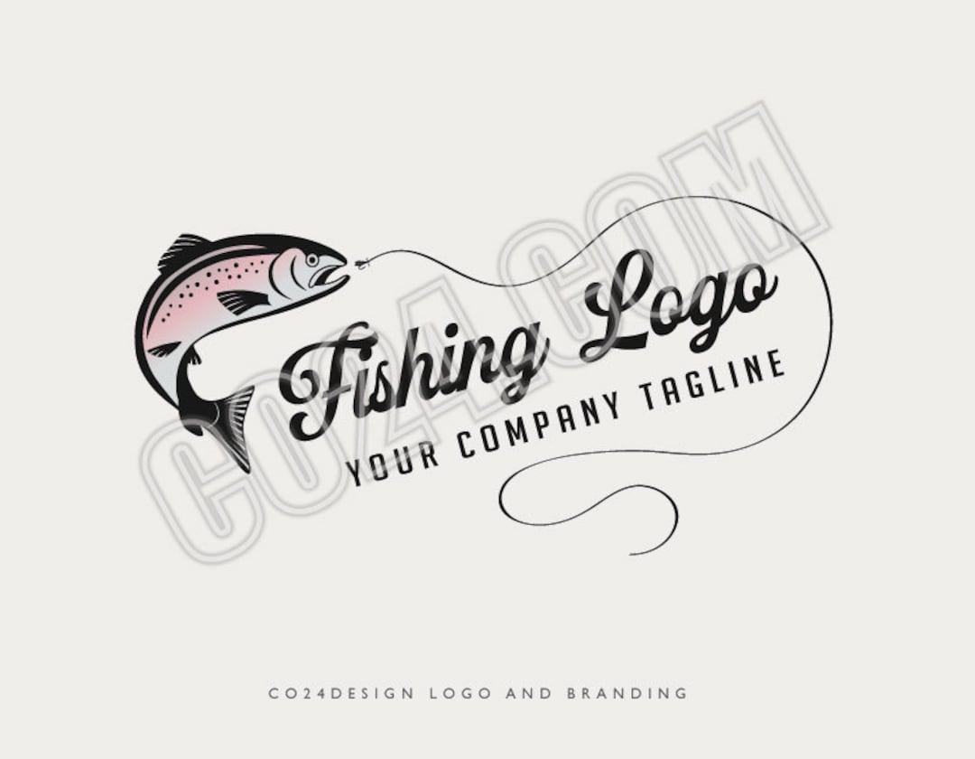 Trout Fishing Logo Fly Bait Logo Fisherman Logo Fish Logo Etsy