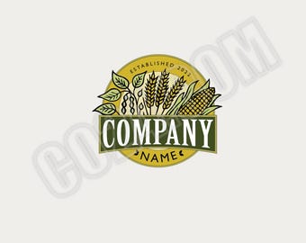 Farmers Logo, Soy Wheat Corn Pre-made Logo Design, Farmers Market Logo, Organic Farming Logo, Grain Logo (eps, svg, jpeg, pdf, png files)