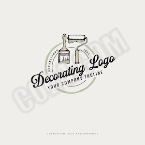 Painting Services Logo, Vintage Style Decorating Logo, Painting Vorgefertigtes Logo, Paint Store Logo (eps, svg, jpeg, pdf, png Dateien)