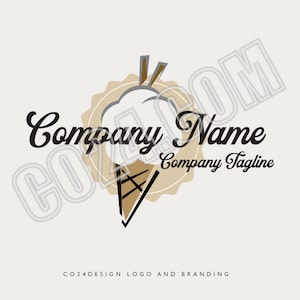 Vintage Eistüte Logo, Klassisches Gelateria Logo, Eisdielen Logo, Eiscreme Logo, Gelato Logo, (eps, svg, jpeg, pdf, png Dateien)