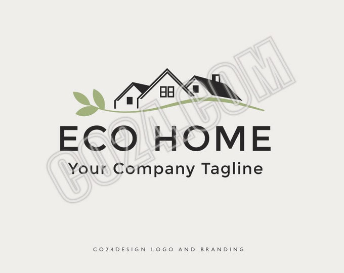 Real Estate Logo, Eco Homes Logo, Green Home Logo, Developers Logo, Realtor Logo, Estate Agent Logo (eps, jpeg, svg, pdf and png files)