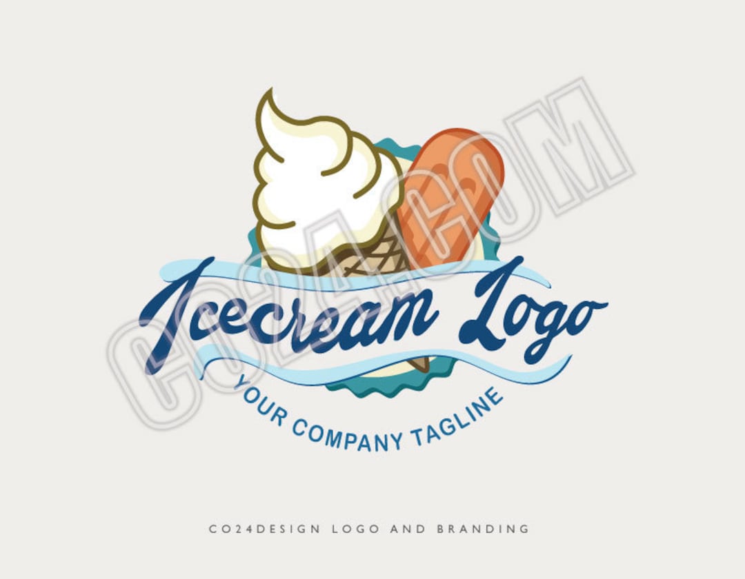 Projekt logo lodziarni: Vintage Gelato i Popsicle (eps, svg, jpeg, pdf,  png) - Etsy Polska, image size:1080x840