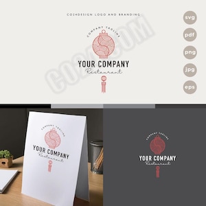 Personalisierte Laterne Restaurant Logo Design: Asiatisch Küche Branding (eps, svg, jpeg, pdf, png)