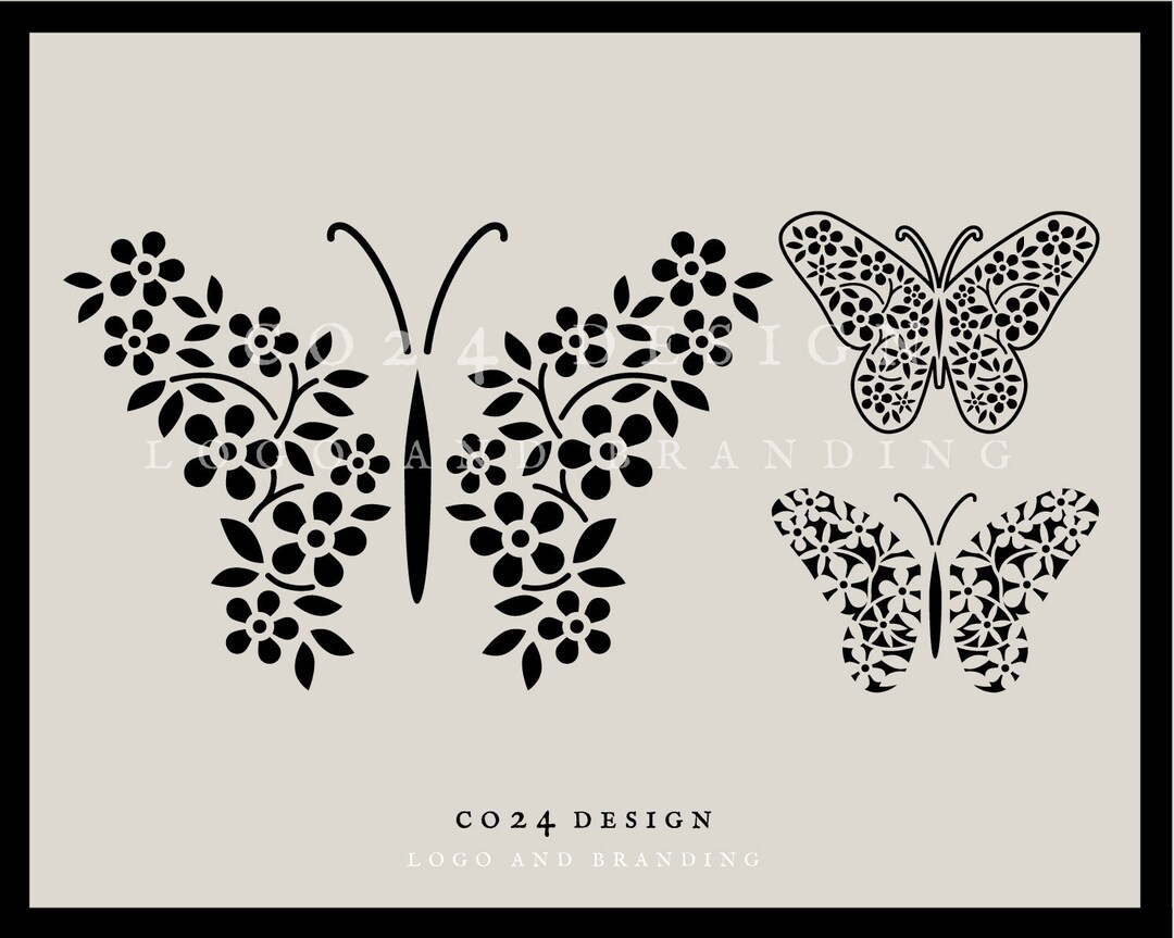 Floral Butterfly SVG Cricut Die Cut Bundle, Flowery Butterflies, Floral
