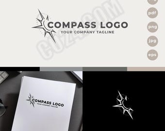 Compass Logo Design: Travel, Nautical Branding (eps, svg, jpeg, pdf, png files)