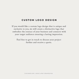 May include: Text-based graphic design advertisement for custom logo design services. The text reads "CUSTOM LOGO DESIGN" and includes a description of the services offered. The text also includes the company name "CO24DESIGN LOGO AND BRANDING".