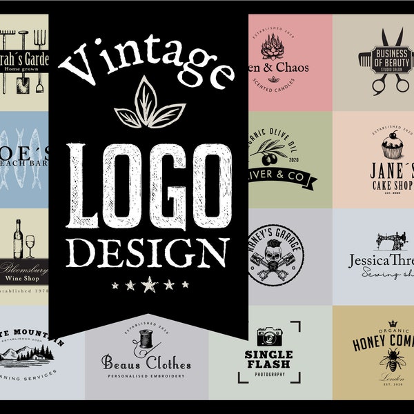 Vintage Logo design, Vintage Style Logo and Branding, Professional Logo Design, Personalized Logo, Business Logo, Graphic Designer