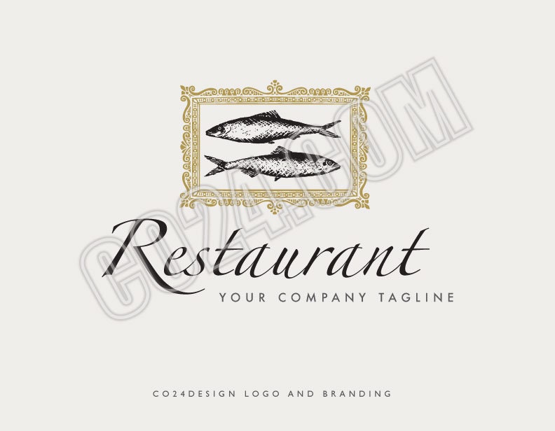 Fish Rice Logo Fish Restaurant Logo Design