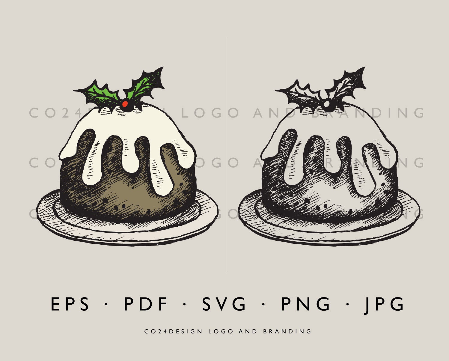 Vintage Christmas Greenery Clip Art By Patterns for Dessert