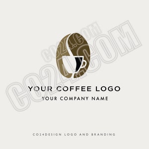 Coffee Bean Logo, Coffeehouse Logo, Coffee Cup Logo, Coffee Shop, Cafe Premade Logo, Diner Logo  (eps, svg, jpeg, pdf, png files)
