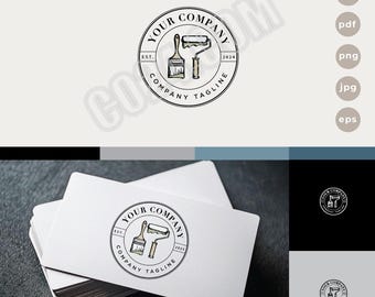 Vintage Paint Shop Logo: Painting & Decorating, Tradesman Branding (eps, svg, jpeg, pdf, png files)