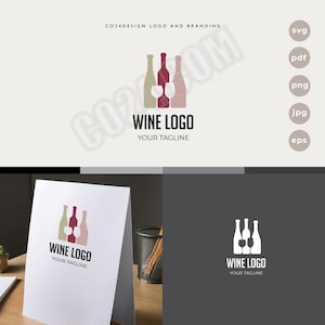 Wine Bar Logo Design: Vineyard Branding (eps, svg, jpeg, pdf, png)