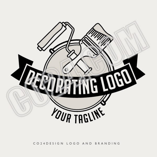 Decorating and Painting Pre made logo, Home improvements Logo Design, Tradesman Logo, Paint Store Logo (eps, svg, jpeg, pdf, png files)