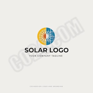 Solar Power Logo, Solar Energy Logo, Solar Panels Logo, Green Energy Logo, Solar Tech Business Logo (eps, svg, jpeg, pdf, png files)