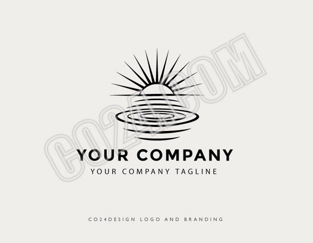 Sun Ripple Logo, Water Ripple Logo, Sunrise Logo, Sunset Logo, Lake ...