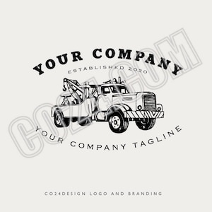AutoRecovery-Logo, vorgefertigtes Logo im Vintage-Stil, Vintage-Abschleppwagen-Logo, Roadside-Recovery-Logo (eps, svg, jpeg, pdf, png Dateien)