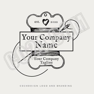 Logotipo de costura estilo vintage, logotipo pré-fabricado estilo vintage de agulha e linha, logotipo de costura vintage (arquivos eps, svg, jpeg, pdf, png)