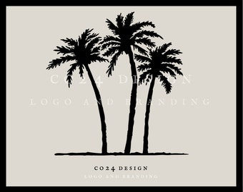 Palm Tree Silhouette SVG, Tropical Cut Files (Digital Download)