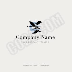 Flying Geese Logo, Bird Logo, Waterfowl Logo, Wildfowl Logo, Animal Logo, Goose Logo (eps, svg, jpeg, pdf, png files)