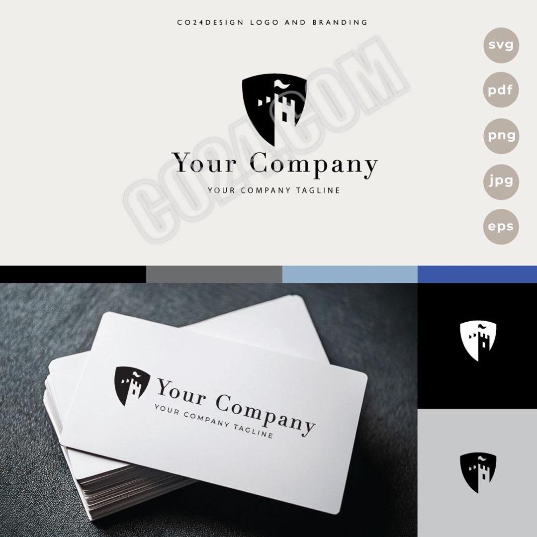 Castle Shield Logo Design: Historic Fortress Branding (eps, Svg, Jpeg ...