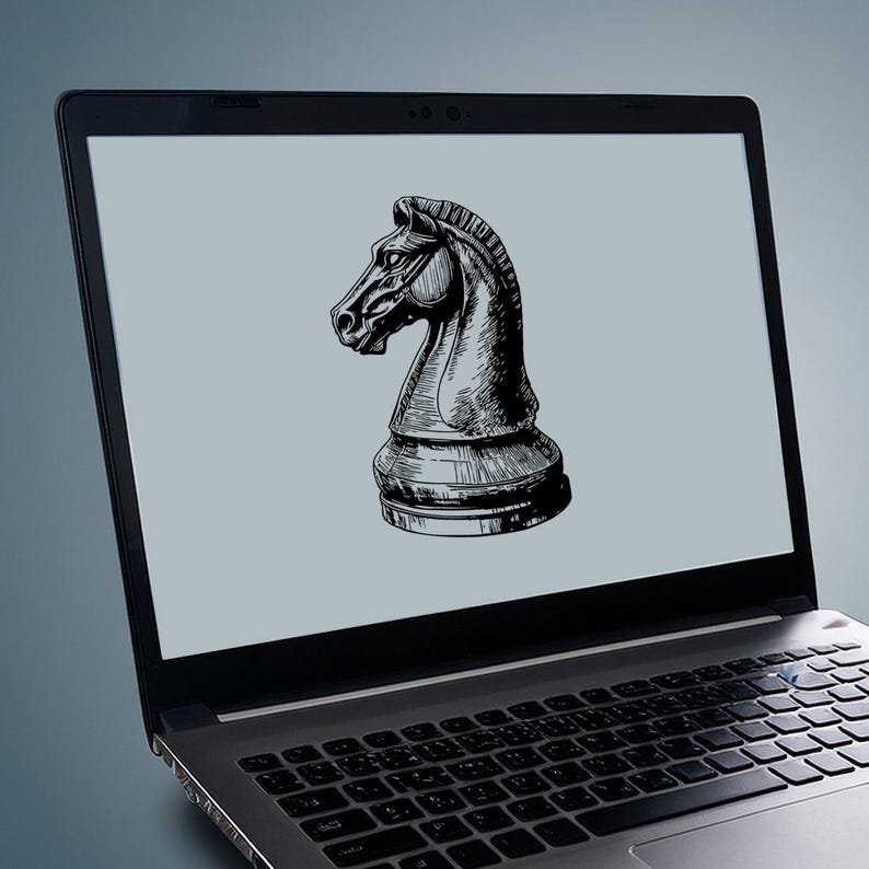Knight Chess Illustration: Vintage Style Chess Piece Art (eps, Svg ...