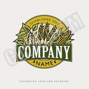 Logo degli agricoltori, logo predefinito per soia, grano, mais, logo del mercato degli agricoltori, logo dell'agricoltura biologica, logo del grano (file eps, svg, jpeg, pdf, png)