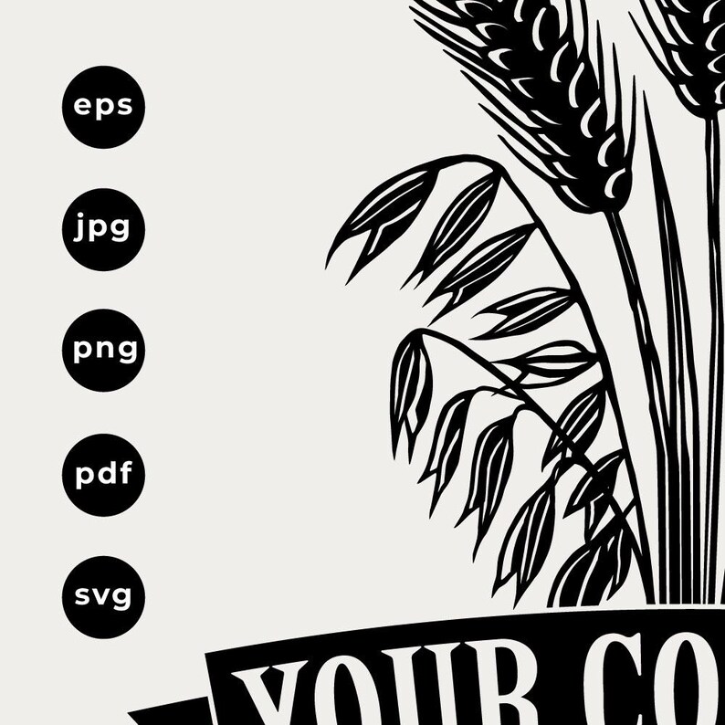 Farm Crops Logo: Custom Farming Logo Design (eps, Svg, Jpeg, Pdf, Png ...