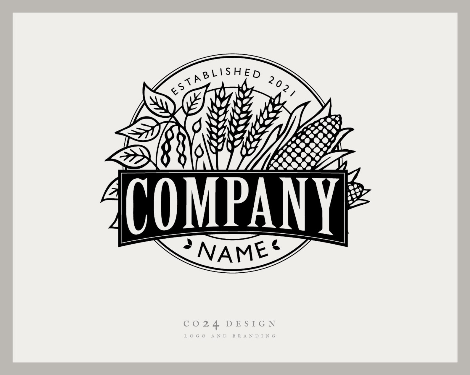 Farmers Logo Soy Wheat Corn Pre-made Logo Design Farmers | Etsy