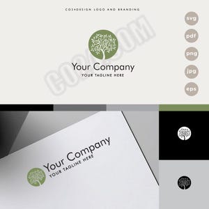 SimpleTree-logo-ontwerp: botanische bedrijfsbranding (eps, svg, jpeg, pdf, png-bestanden)