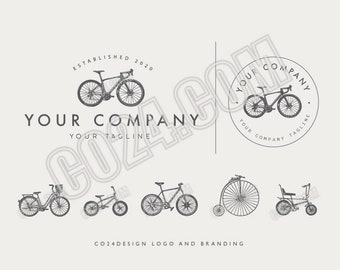 Bike Store Logo, Hand Drawn Bike Illustration, Bicycle Shop Logo