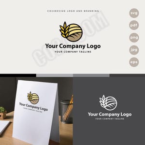Wheat Logo Design: Bakery, Agriculture Branding (eps, svg, jpeg, pdf, png files)