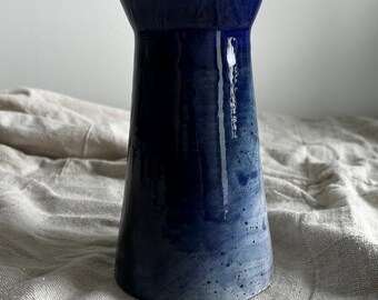 blue painted vase in cobalt