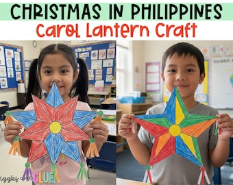 Filipino Parol Lantern Decor Paper Craft for Kids Christmas in the Philippines Holidays Around the World Winter Bulletin Board