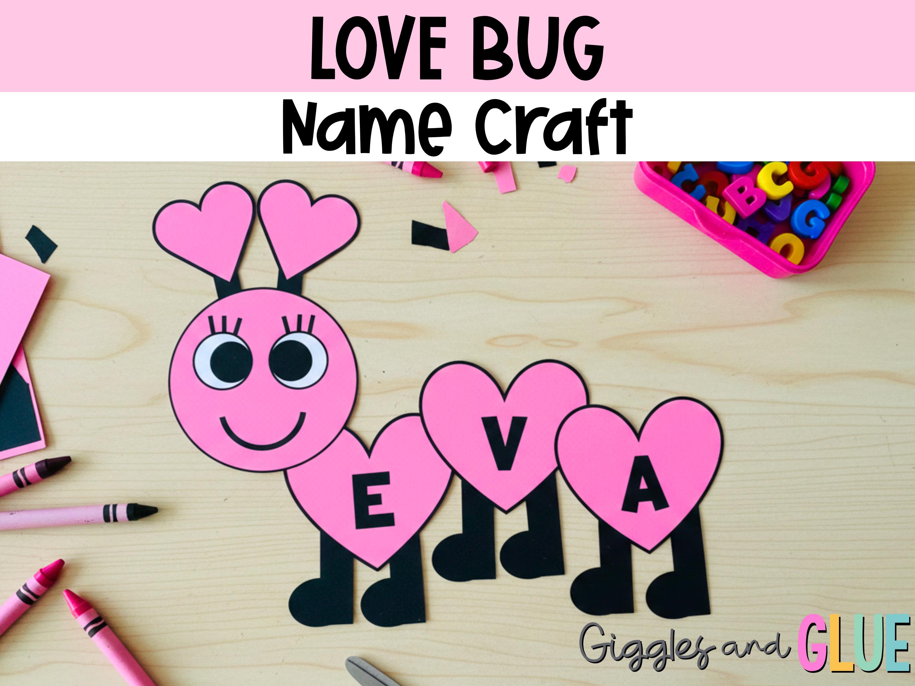 Caterpillar Valentine‘s Day Name Craft Editable Valentines Day Love Bug ...