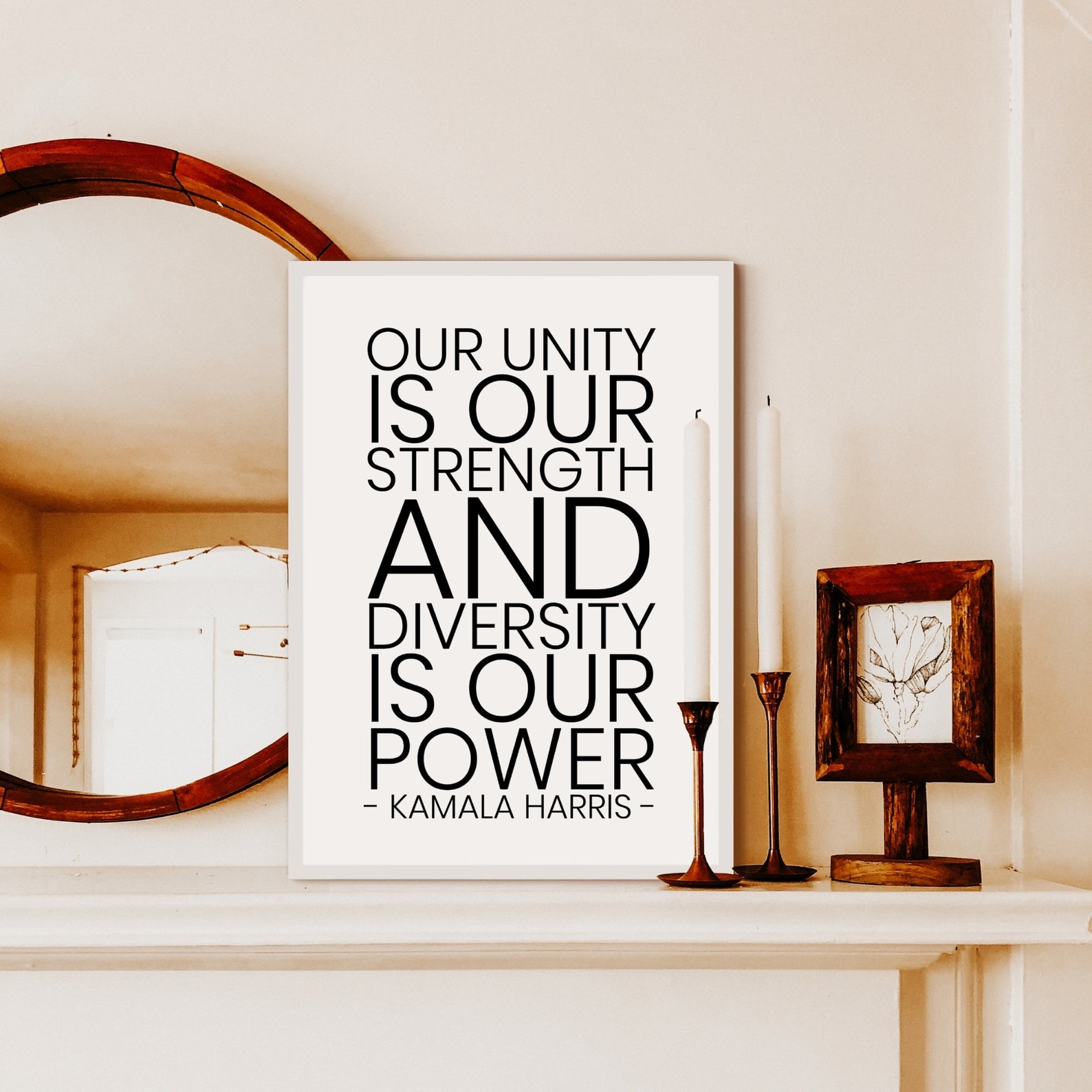 Kamala Harris Quote Art Print, Our Unity is Our Strength & Diversity is ...