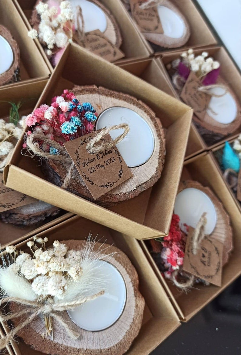 Personalized Wedding Shower Favors Rustic Tealight Holder Etsy
