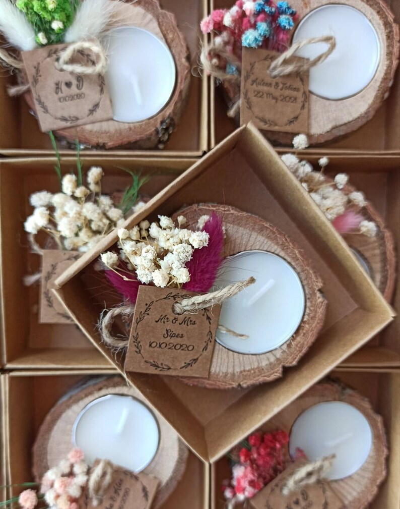 rustic tealight holder Bridesmaid Gifts Personalized Wedding Shower favors bridal shower favors Gift Wood favors Personalized candle