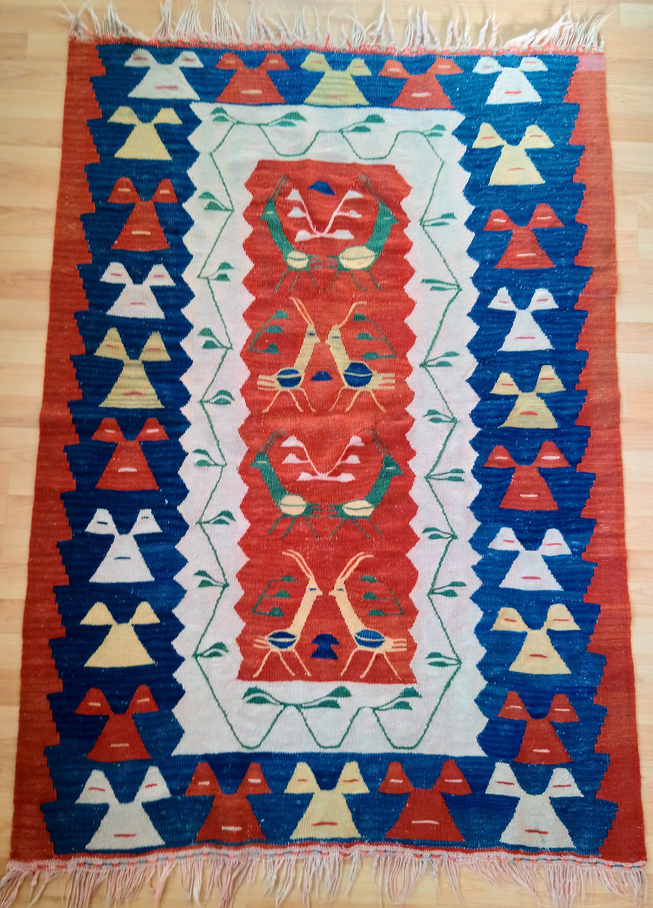 Turkish Handmade Kilim Rug 3.67 X 5 Ft Vintage Kayseri Bunyan Etsy