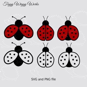 Ladybug Ladybird Lovebug SVG and PNG crafting projects bundle for 3 insects in 2 varieties