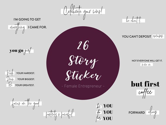 Female Entrepreneur 26 Story Stickers Instagram Story Sticker Graphic ...