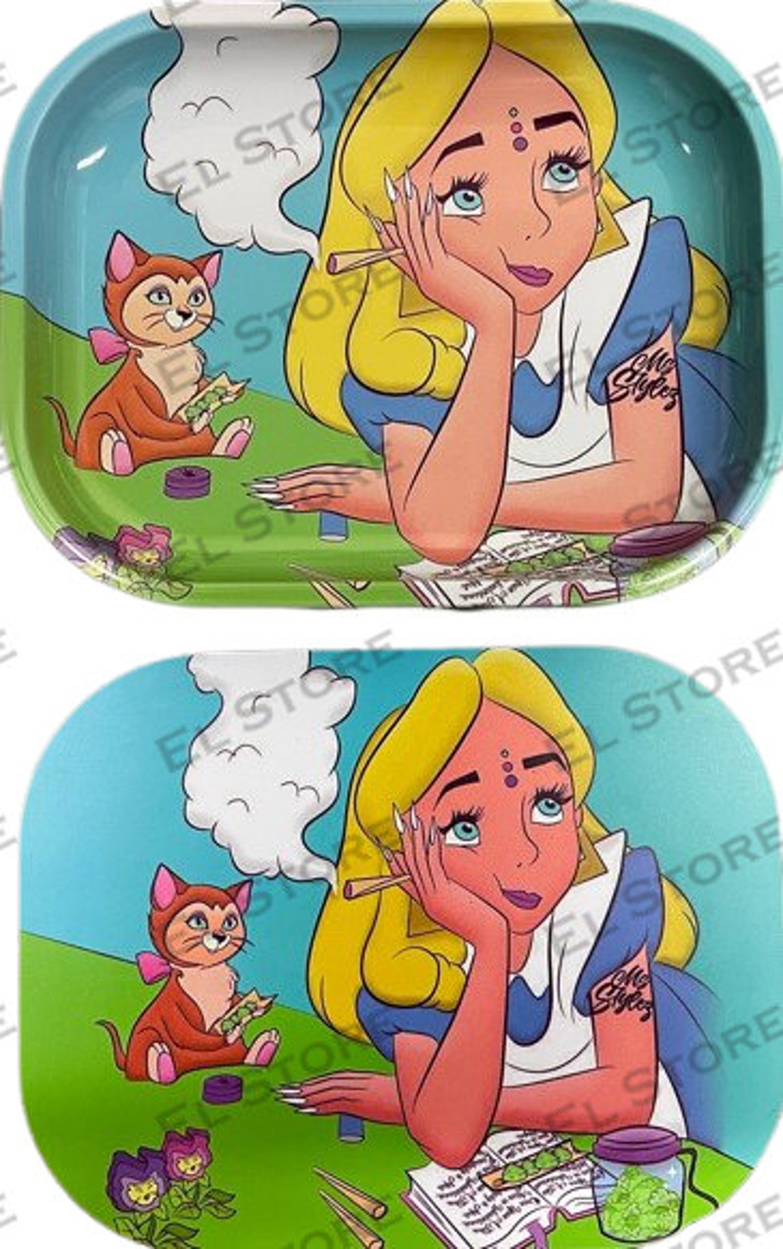 Premium Metal Rolling Tray with Lid Small Alice Etsy