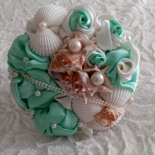 Bouquet de mariée, Vert lagon "sea"