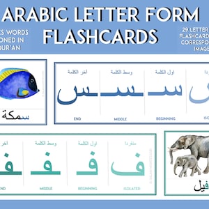 Arabisch Alphabet Form Lernkarten (AQUARELL)