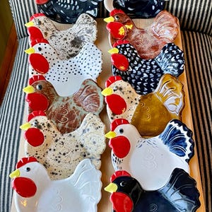 Handmade Ceramic Chicken Spoon Rest – Farmhouse Kitchen Decor