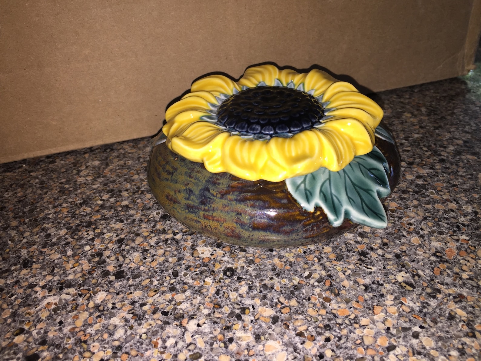 Elegante caja de recuerdos de girasol de porcelana cerámica | Etsy