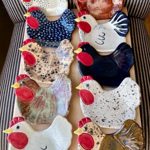 Chicken Ceramic Spoon Rest from Grammy's Divine Designs Country Farm Inspired Collection