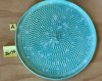 Large Handmade Stoneware Garlic Grater: Ginger Garlic Parmesan Kitchen Gadget